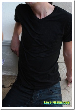 boys pissing - Riley pisses all over Wesleys hard cock (8)