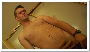 boys pissing - Sexy Bryce Corbin is back soaking and stroking (2)