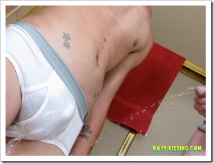 boys pissing - Smooth twink Riley wets his tighty whities with his own hot piss (2)