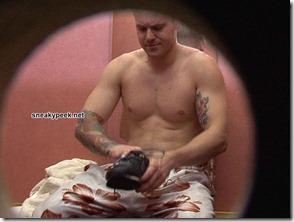 beefy swimmer stripping naked in a swimming pool (10)