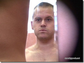 beefy swimmer stripping naked in a swimming pool (2)